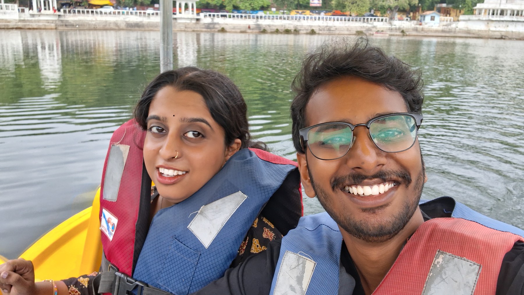 Our anniversary boat ride in Udaipur